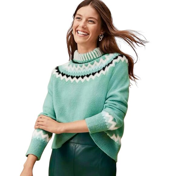 Ann Taylor Fair Isle Mock Neck Sweater - Picture 3 of 8